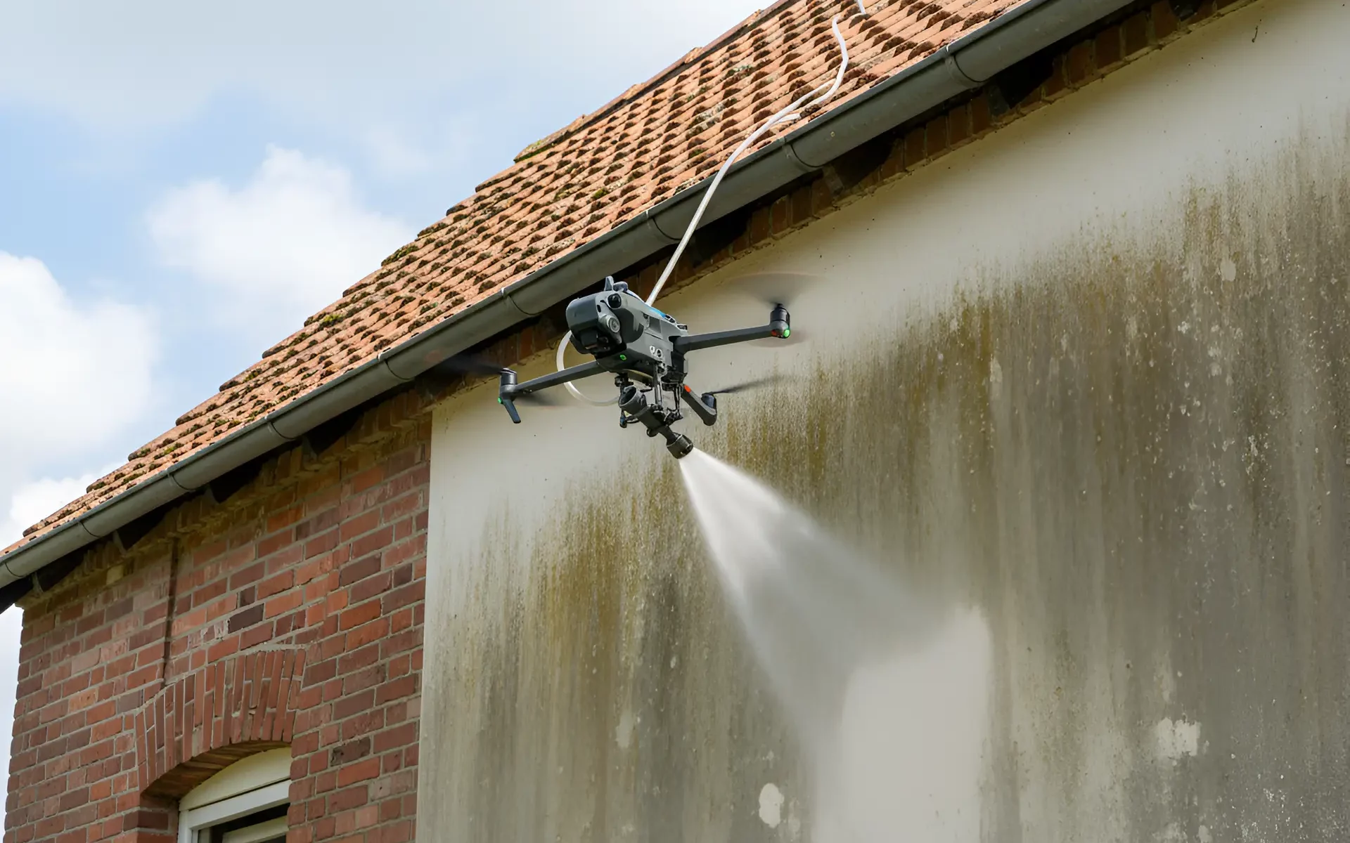 Nettoyage de façade par drone