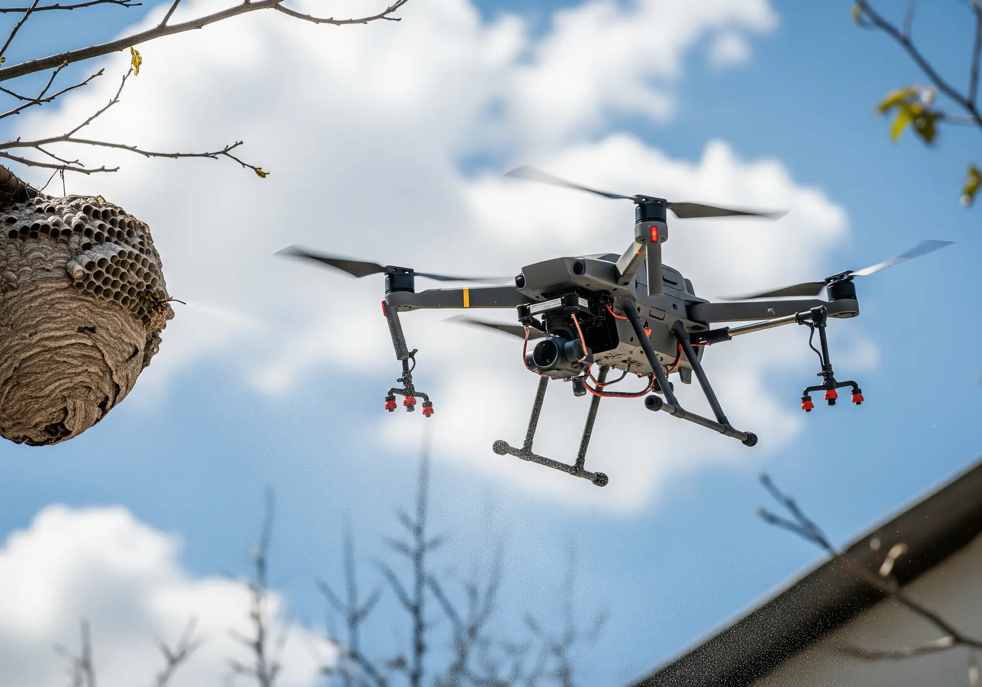 Désinsectisation guêpes et frelons avec drone