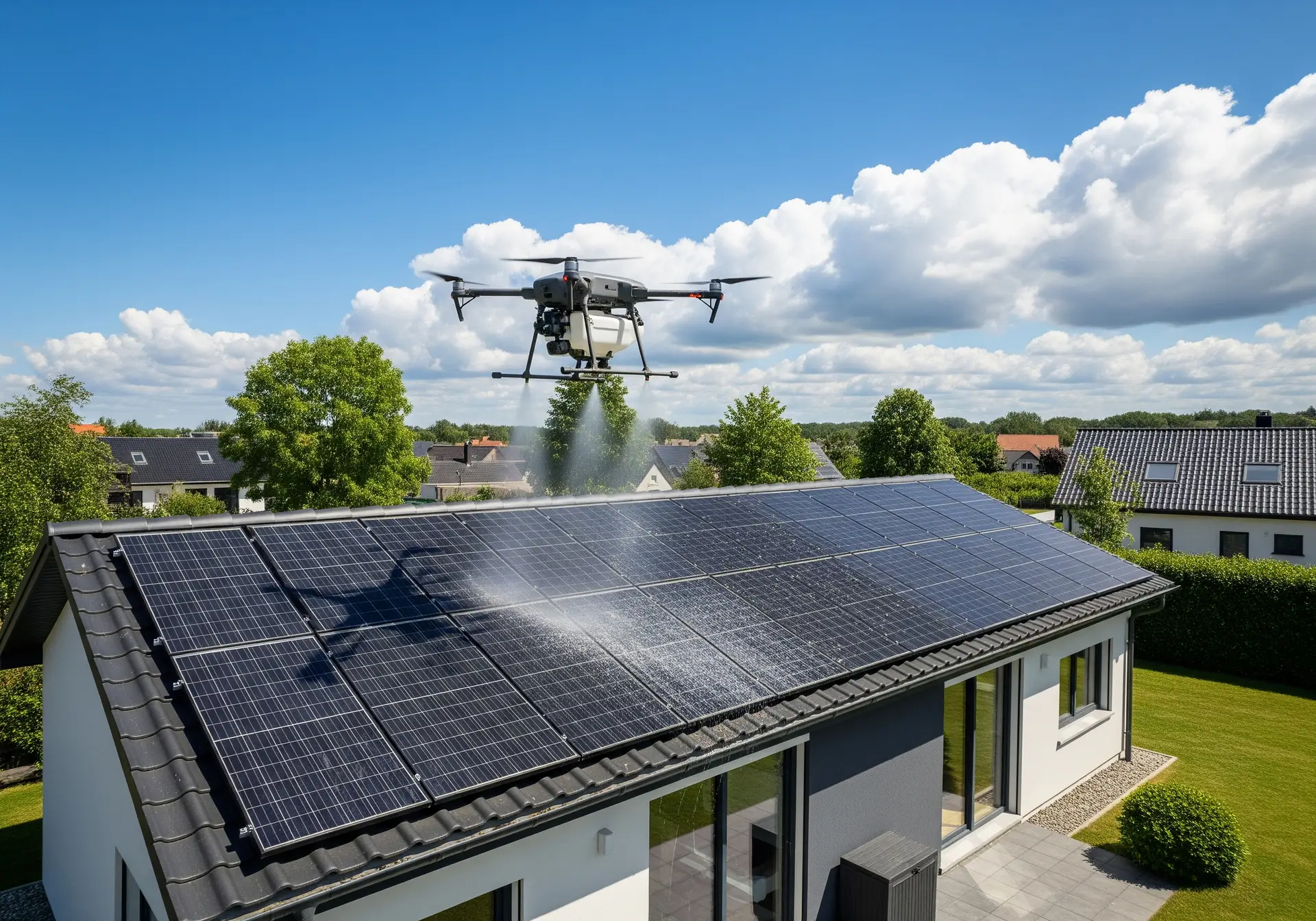 Nettoyage de panneaux solaires par drone